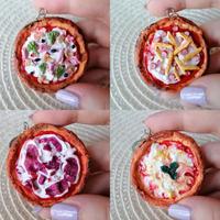 Portachiavi con pizze in fimo handmade