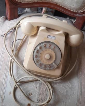 Telefono classico a disco color avorio