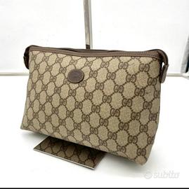 Pochette Gucci tela e pelle vintage 