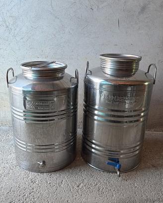 2 Bidoni INOX per olio extravergine d’oliva