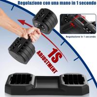 Coppia Manubri pesi 2 x 25 kg regolabili 5 pesi in