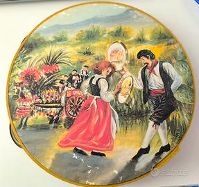 Tamburello decorativo siciliano vintage