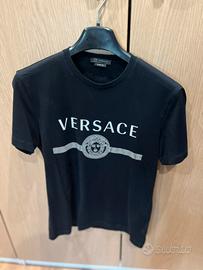 T-shirt Versace black and white logo