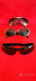 N.3 OCCHIALI DA SOLE FIRMATI: RAY BAN, ARMANI, WEB