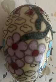 Uovo vintage in smalto Cloisonné orientale