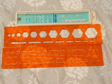Lotto 2 stencil + normografo Staedtler anni 70/80 