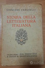 Storia della letteratura italiana edizione 1