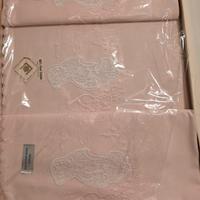 parure lenzuola ricamate puro cotone 