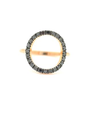 Anello in oro rosa con diamanti neri