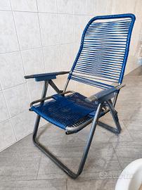 Sedia sdraio Spaghetti pieghevole blu 