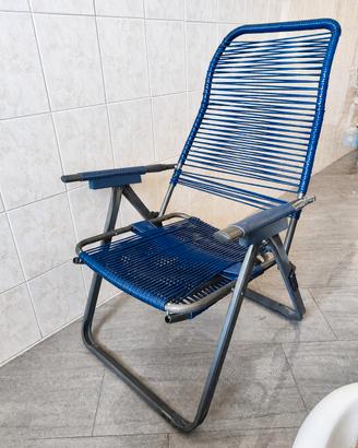 Sedia sdraio Spaghetti pieghevole blu 