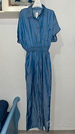 Tuta lunga blu elegante