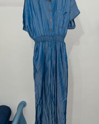 Tuta lunga blu elegante