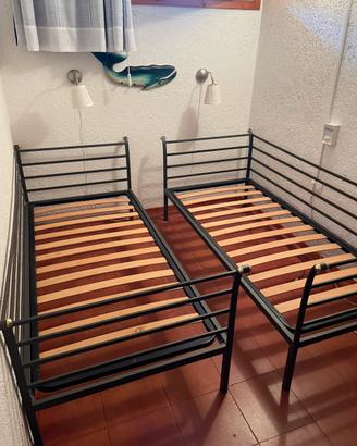 Letti singoli in ferro antracite