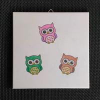 Quadretto gufetti portafortuna