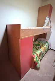 Cameretta letto a castello + comodino