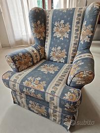 Poltrona Bergère Classica in Tessuto Floreale
