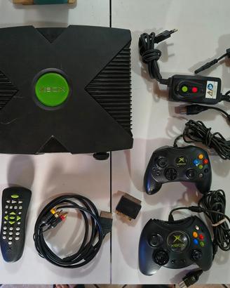 Xbox Original Nera + 2 Controller + DVD Kit + SCAR