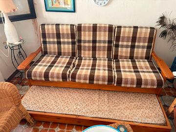 Divano letto in legno di pino di Svezia