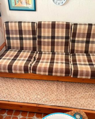 Divano letto in legno di pino di Svezia