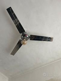 Lampadario con ventola in acciaio inox