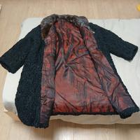 pelliccia di astrakan vero e collo di visone vero