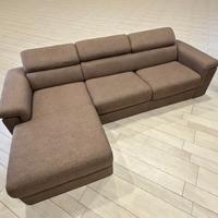 DIVANO LETTO 3/4 POSTI IN TESSUTO MARRONE