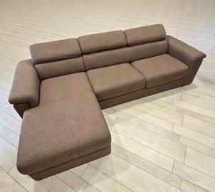 DIVANO LETTO 3/4 POSTI IN TESSUTO MARRONE