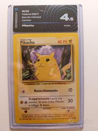 Carta pokemon Pikachu set base 58/102 gradata