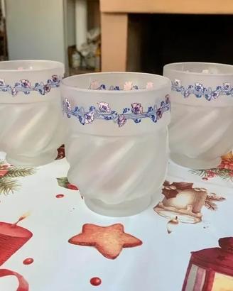 Set 3 Bicchieri Vintage in Vetro Satinato