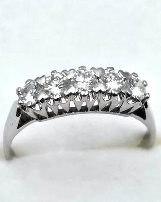 ANELLO ORO 5 DIAMANTI 0.50 CARATI