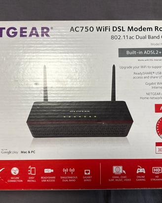 Modem Router WiFi Netgear AC750 D6000 Dual Band