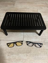 Supporto Monitor Regolabile e 2 Occhiali LUCE-BLU