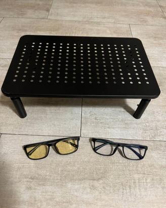 Supporto Monitor Regolabile e 2 Occhiali LUCE-BLU