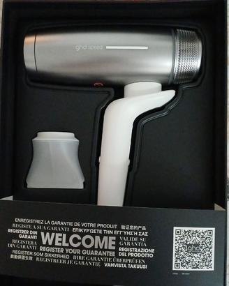 GHD NUOVO SPEED ASCIUGACAPELLI A IONI BIANCO METAL