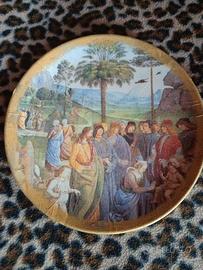 piatto in dipinto fiorentino d epoca