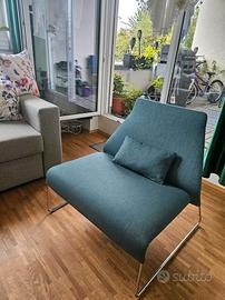 B&B ITALIA   POLTRONA LAZY 05 in Tessuto Cobalto