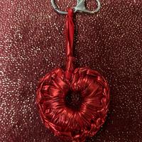 Portachiavi cuore rosso fatto a mano