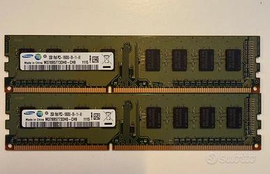 RAM 2GB 19x8 PC3 - 10600U-09-11-A1 4GB TOTALI