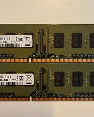 RAM 2GB 19x8 PC3 - 10600U-09-11-A1 4GB TOTALI