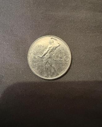 Moneta 50 lire 1974