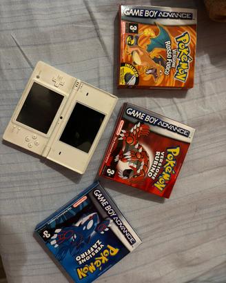 Nintendo Ds +Pokemon Rosso Fuoco , Zaffiro,Rubino