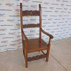 Trono stile Rinascimentale in Noce