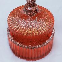 Barattolo Portagioie in Resina Rosso con Glitter