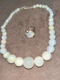 Set-ANELLO E COLLANA QUARZO IALINO