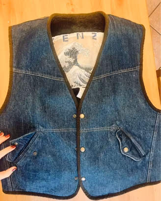 Raro Gilet Vintage KENZO / Onda di Hokusai