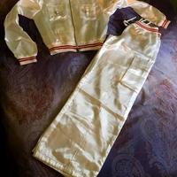 Completo giubbotto e pantaloni in satin. Tg. S/M