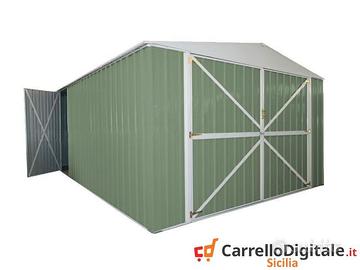 garage box auto in lamiera 360x600 verde scuro