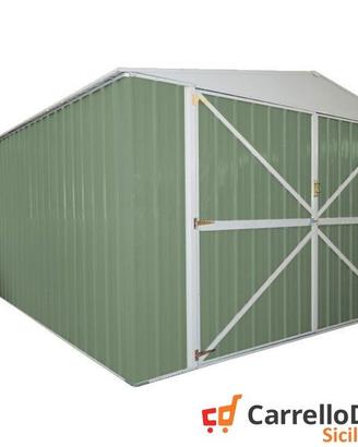garage box auto in lamiera 360x600 verde scuro