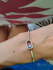 Bracciale Swarovski con cristallo azzurro 